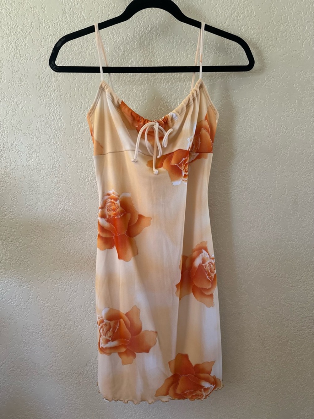 Finesse Slip Dress with Orange Floral Accents